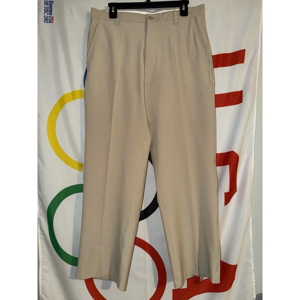 Footjoy Golf Pants Mens 32x30 Khaki Performance Stretch Pleated